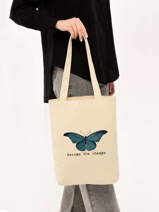 Zoozie Bags 1094 Bolso de Mano de Algodón Color Crema 35x40x8 cm